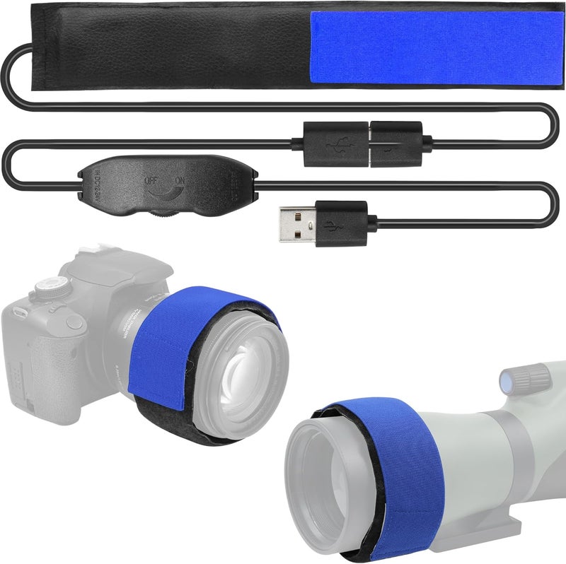 Tydeux 300mm USB Lens Warmer, Lens Dew Heater Strip, Stepless Temperature Regulator, Condensation Prevention for Telescopes Camera DSLR Lens Telescope Eyepieces Less Than 3.75 inch (95mm) in Diameter - Image 1
